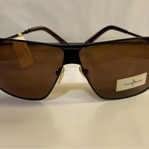Cole Haan Black and Brown Aviator Sunglasses
